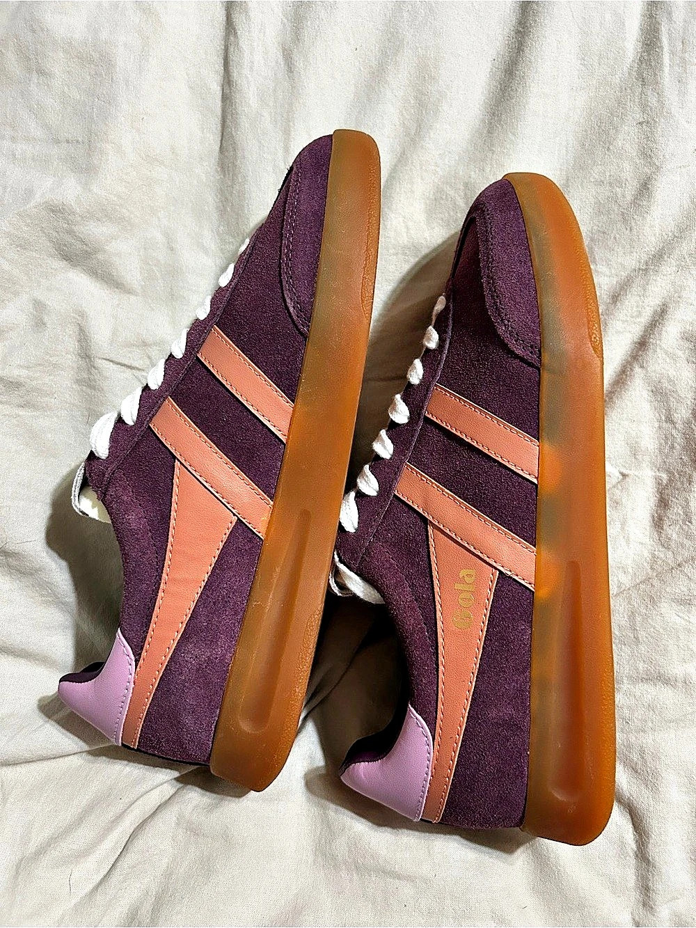 Gola Classics Women's Size 8 Cyclone Sneakers in windsor wine and terracotta - Picture 2 of 7